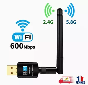 Clé WiFi USB Wireless Adaptateur 600Mbps Dongle 2.4/ 5GHz Double Bande Antenne - Bild 1 von 8