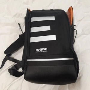 Evolve Backpack Skateboard Beverage laptop Compartments Black Orange Durable - Photo 1/9