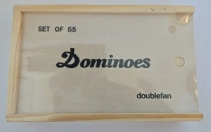 Doublefan Dominó Juego de 55 Estuche Madera NUEVO - Imagen 1 de 7