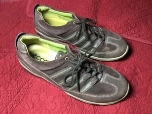 ECCO Shock Point TPU Shoes 8.5 Sneakers Grey Suede Leather Athletic Gym 39 - Picture 1 of 2