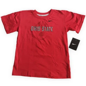 Nike BOYS Ohio State Buckeyes Football Icon T-Shirt Red Little Kids Tee NWT - Picture 1 of 3