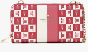 London Fog Damen Diana Signatur Doppelreißverschluss Crossbody Kalbsleder Geldbörse Ziegel Neu mit Etikett - Bild 1 von 5