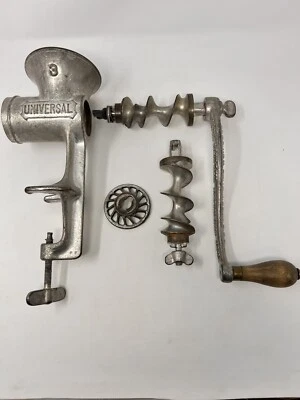 Vintage Universal Cast Iron Meat Grinder #3 Hunting Camping Cooking Made in USA - Image 1 of 4