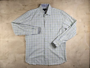 Camisa Banana Republic Para Hombre Grande Azul Verde A Cuadros Abotonada Manga Larga Algodón - Imagen 1 de 15