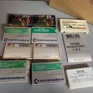 Commodore VIC 20 Cartridge VIC-1922 Cosmic Cruncher & 7 Program Tape Cassettes - Picture 1 of 5