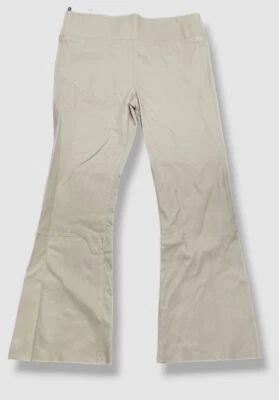 $1075 SPRWMN Mujer Marfil Acampanado Piernas Recortadas Cuero Leggings Pantalones Talla XL Foto 1 de 4
