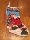 Vintage Shirley Delph Christmas Santa Stocking Toys Holdiay