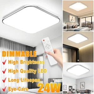 24W Modern LED Ceiling Light Sqaure Ceiling Lamp Hallway Living Room Dimmable - Picture 1 of 12