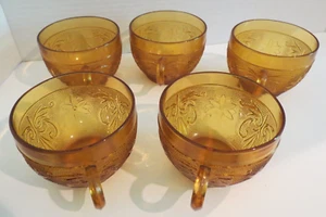 Set di 5 tazze da caffè rotonde piatte collezione sandwich vetro ambrato Tiara - Foto 1 di 15