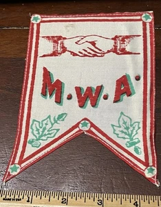 MWA, Modern Woodmen of America, Freemasonary, Silk Ribbon 6 x 4 1/8 - Picture 1 of 2