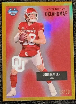 2025 Bowman Chrome U John Mateer 1955 Throwback GOLD /50 #55AV-12  SOONERS  - Image 1 of 4