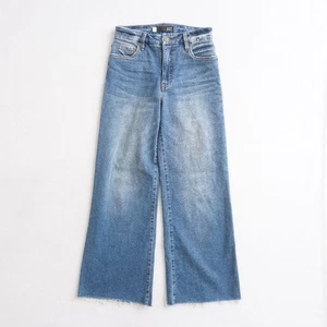 KUT From The Kloth Womens Meg Fab AB Wide Leg High Rise Jeans Size 0L Blue Denim - Picture 1 of 10