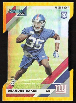 2019 Donruss Press Proof Gold Die-Cut /25 Deandre Baker #264 Rookie Giants - Image 1 of 2