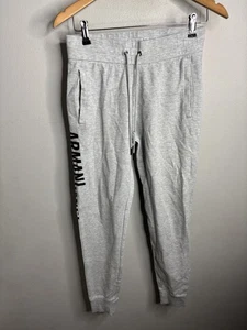 Armani Exchange Pantalone Jogger Uomo Piccolo Grigio Felpato Logo Spell Out Atletico - Foto 1 di 9