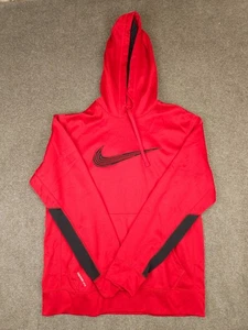 Nike Therma Fit Herren Pullover Hoodie Sweatshirt Gr. Medium Rot Schwarz Big Logo - Bild 1 von 16