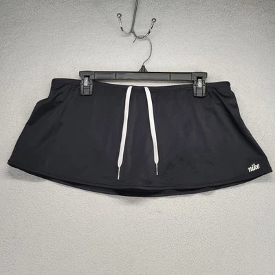 Nike Swim Skirt Womens Size 12 Drawstring Black Swim Bottoms Vacation Beach  - Image 1 of 4
