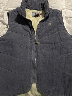Roxy Quicksilver Women's Corduroy Vest Large Blue Embroidered Full Zip - Image 1 of 4