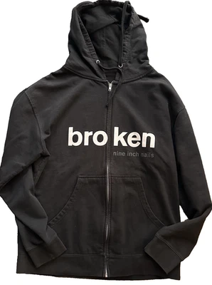 Sudadera con capucha grande Nine Inch Nails BROKEN de peso medio con cremallera Foto 1 de 4