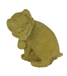 Designer Stone Harvest Yellow Pooping Dog Yard or Garden Statue - Picture 1 of 3