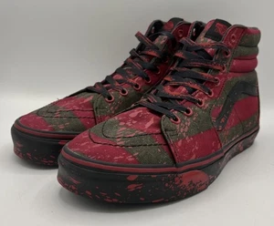 Vans X House Of Terror Sk8-Hi Nightmare On Elm Street UK 9 Freddy Krueger VGC - Picture 1 of 12