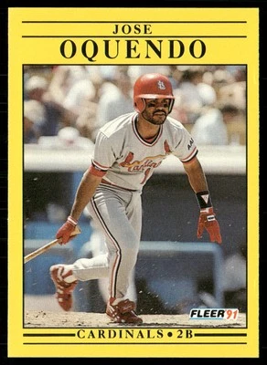 Jose Oquendo 1991 Fleer #640 St. Louis Cardinals - Image 1 of 2