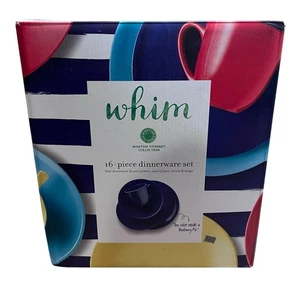 Martha Stewart Whim 16-Pc Dinnerware Set Blueberry Pie Stoneware Plates Mugs New - Picture 1 of 6