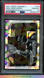 /15 PSA 10 Topps Chrome Sapphire 2021 F1 Max Verstappen Black & White Formula 1 - Bild 1 von 2