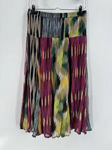Vintage Rock Damen Medium mehrfarbig gestreift bunt dehnbar Midi Rüschen - Bild 1 von 12