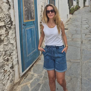 WAKEE DENIM SHORTS DARK BLUE WASH-SIZE 8-18 - Picture 1 of 7