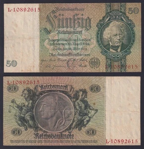 Papel moneda Alemania 50 Reichsmark 1933 F 182a BB / - Imagen 1 de 1
