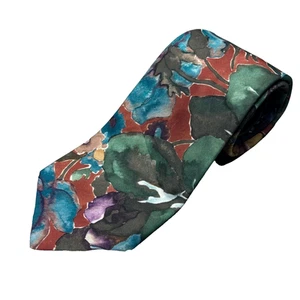 Vintage Watercolor Tie 100% Silk Hand Made 3.5" - Picture 1 of 4