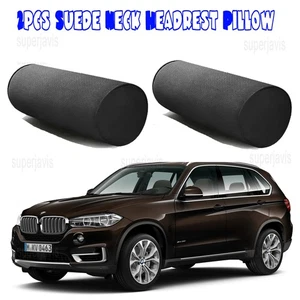 2Pcs Suede Neck Headrest Pillow Cervical Spine Protection Cushion For BMW X5 - Picture 1 of 11