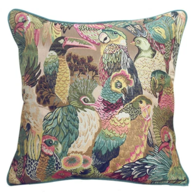 Modern Luxury Parrot Bird Animal Multicolour Modern Couch Cushion Cover Case - Image 1 of 4