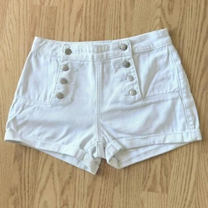 Delias White Womens Shorts Juniors Size XS Double Row Button Front Maritime - Picture 1 of 7