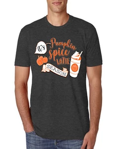 Camiseta It's Pumpkin Spice Latte temporada naranja para hombre triple mezcla - Imagen 1 de 6