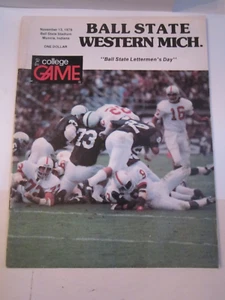 1976 BALL STATE VS WESTERN MICHIGAN COLLEGE FOOTBALL PROGRAM BOX XYZ - Picture 1 of 4