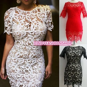 Mujeres Encaje ceñido al cuerpo Informal Fiesta Vendaje Novedad Sexy Prendas para club nocturno Vestido con estampado floral - Imagen 1 de 7