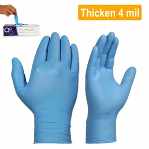 8 Boxes = 800pcs MEDIUM Blue Nitrile Exam Gloves 4ML (Non Latex Powder Free) US - Picture 1 of 14