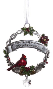 Attractive Zinc Christmas Cardinal Ornaments By Ganz- Angels - Picture 1 of 1