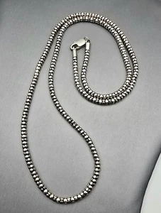 VTG 925 Sterling Silver Popcorn Coreana 4.5mm Chain 29" Necklace 24g - Picture 1 of 13
