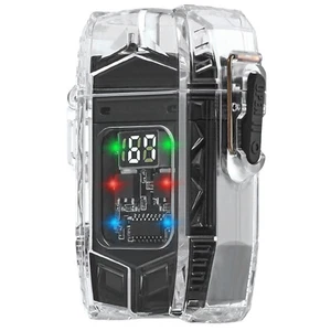 Waterproof Electric Lighter Keychain Flashlight Arc Plasma Flameless Windproof - Picture 1 of 9