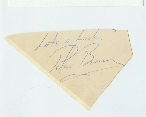 Clipped Autograph Peter Brown Actor Played Deputy Johnny McKay in TV Show Lawmen Cover