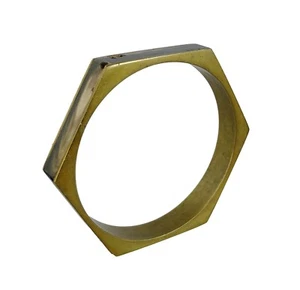 Vintage Messing Oktogon 8-seitiges Metall Armband Indien - Bild 1 von 8