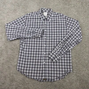 Billy Reid Shirt Mens Large Plaid Standard Cut Outdoor Button Up Collared HOLE - Picture 1 of 8