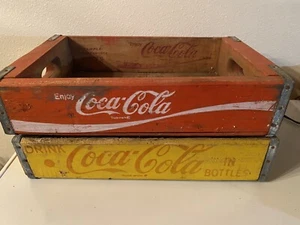 Menge 2 Vintage Coca Cola Holz Soda Kisten - Bild 1 von 6