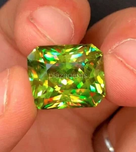3 + CT Natural Full Fire Sphene Titanite Asscher Shape Gems For Jewellery K - Picture 1 of 5