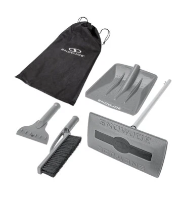 Snow Joe Multi-Purpose Auto Snow Tool Kit | W/ Storage Bag | (Gray)