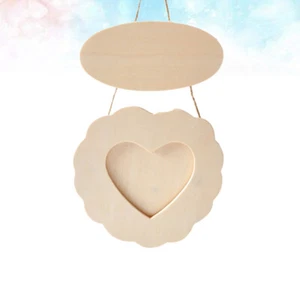 1pc Photo Frame Wooden Listed Welcome Hanging Welcome Listing Wooden Sign Heart - Picture 1 of 12
