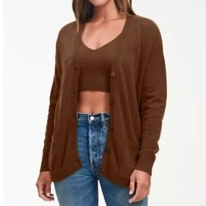 Naadam Signature Cashmere Boyfriend Cardigan Sweater Medium - Picture 1 of 7