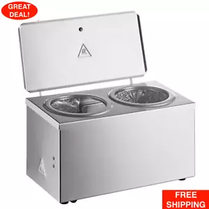 3 Qt. Elektrischer Edelstahl Arbeitsplatte Doppelkegel Dip Wärmer - 120V, 200W - Bild 1 von 24